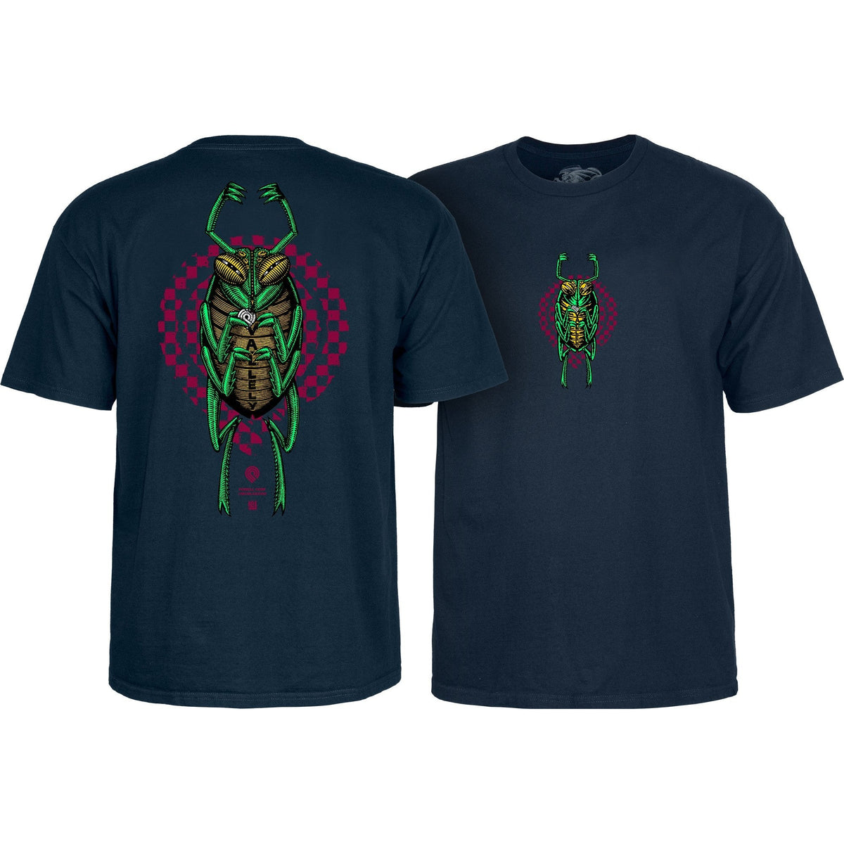 Powell Peralta Mike Vallely Bug T-Shirt - Navy - Bow Shock Marketplace