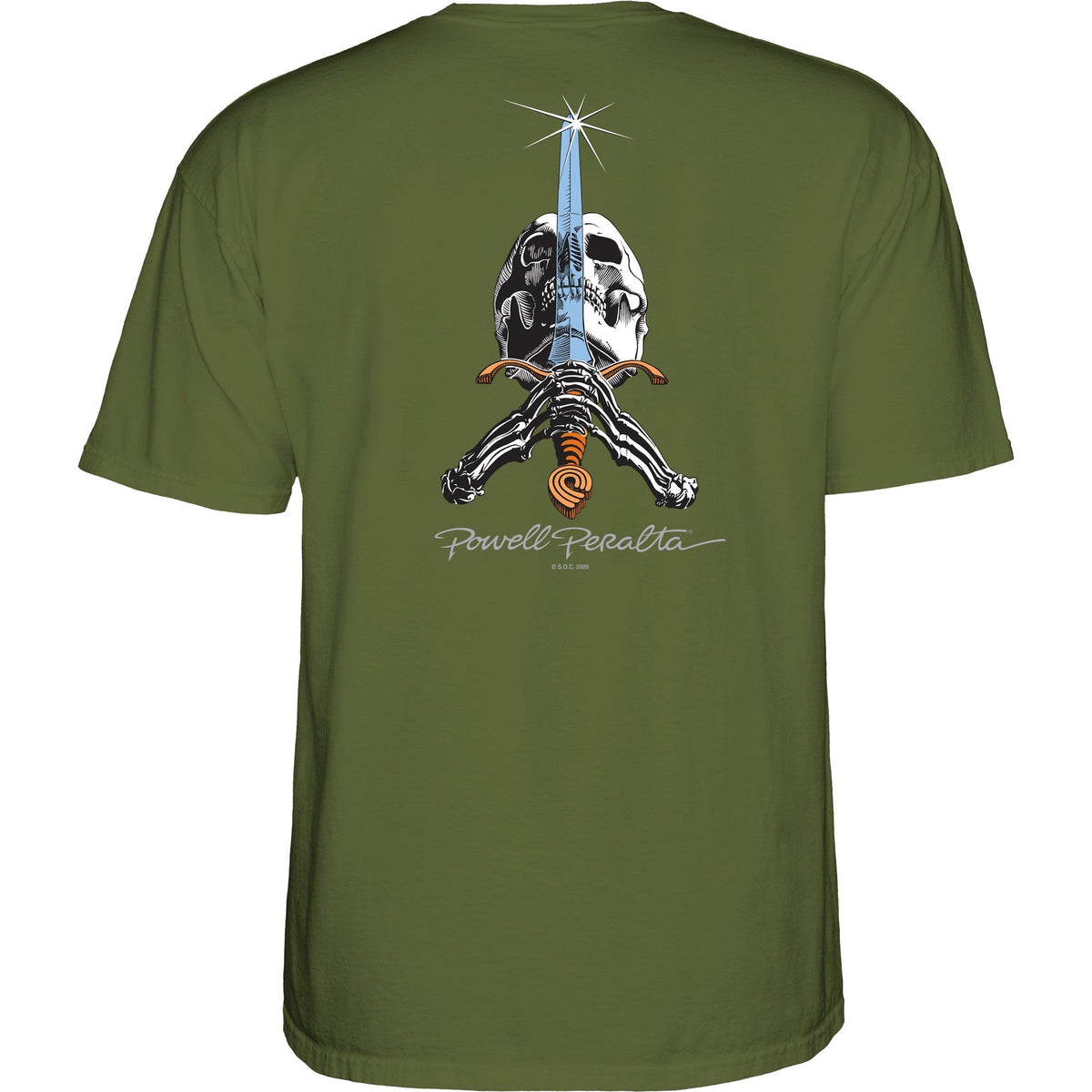 Powell Peralta Skull & Sword T-shirt - Military Green
