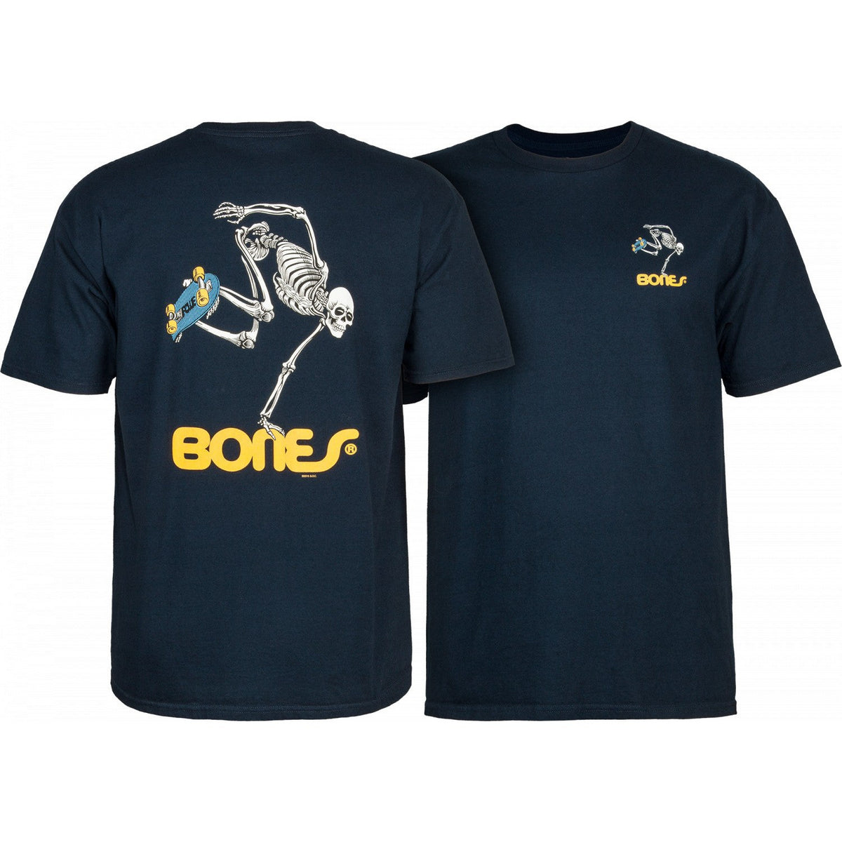 Powell Peralta Skateboarding Skeleton T-shirt - Navy