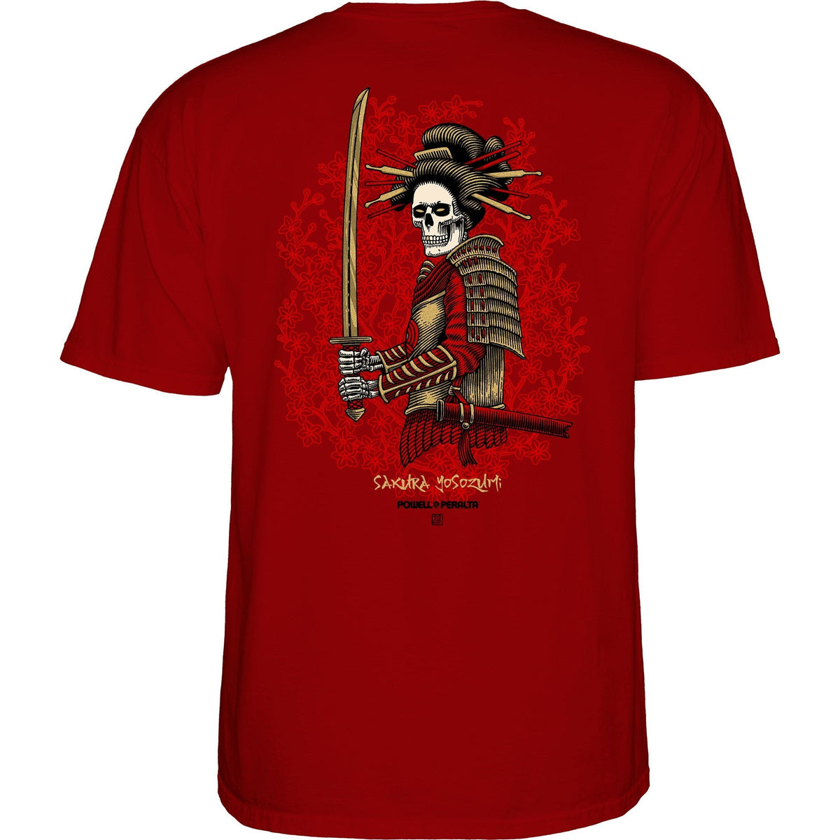 Powell Peralta Sakura Yosozumi Onna-Bugeisha T-shirt - Burgundy