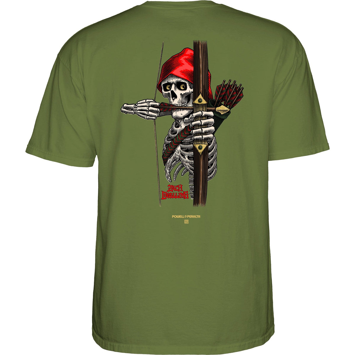 Powell Peralta Zach Doelling Archer T-Shirt - Military Green