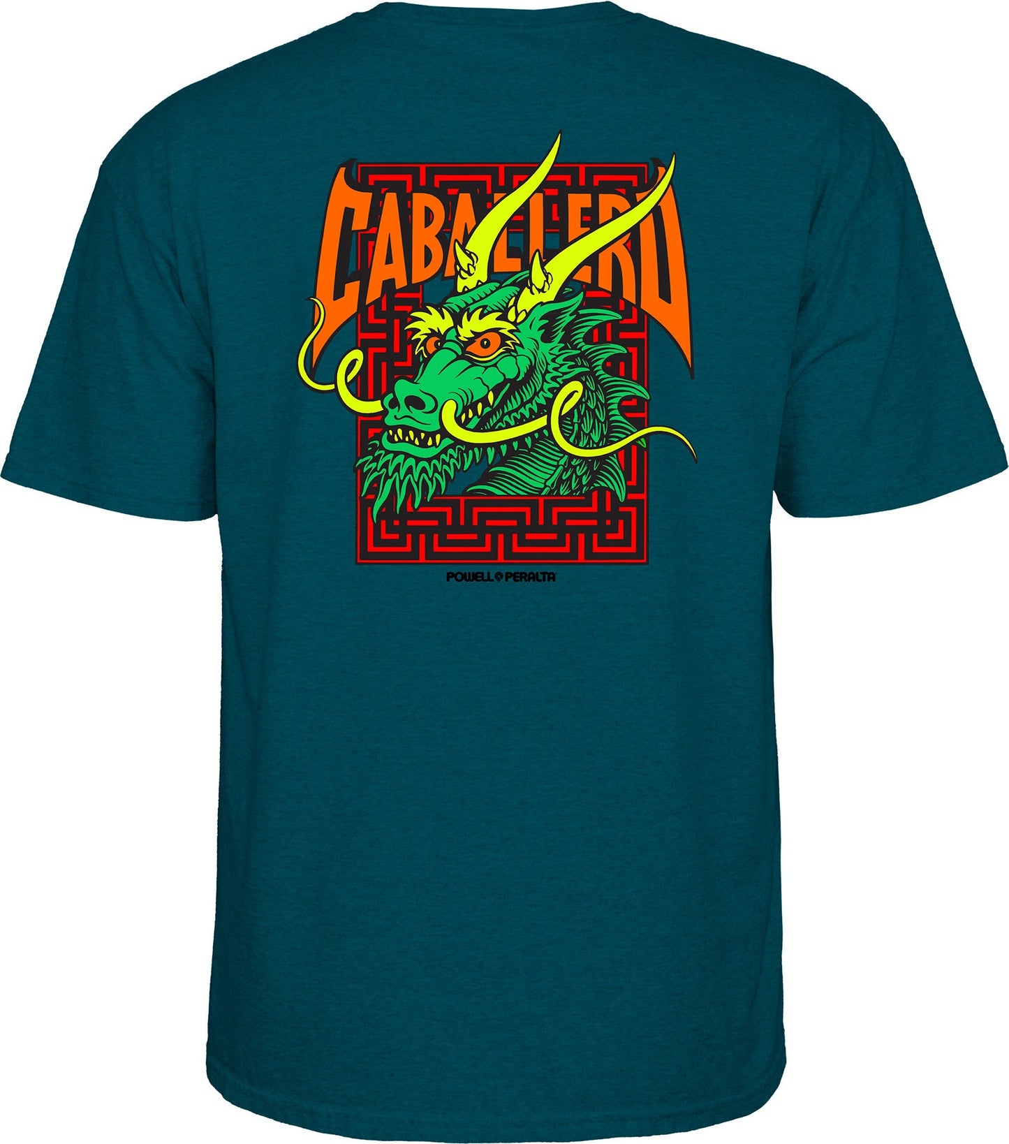 Powell Peralta Steve Caballero Street Dragon T-shirt - Midnight Teal - Bow Shock Marketplace