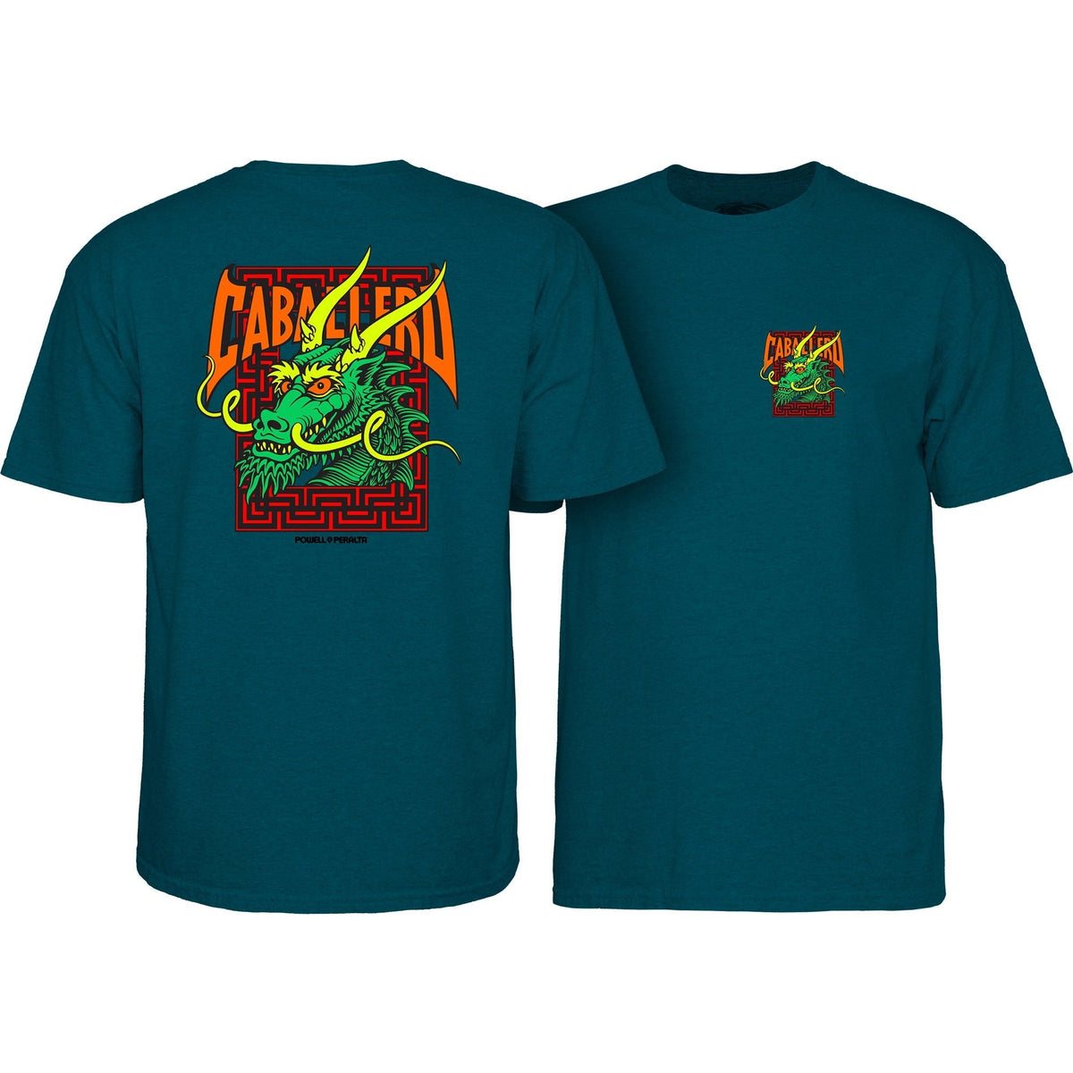 Powell Peralta Steve Caballero Street Dragon T-shirt - Midnight Teal - Bow Shock Marketplace