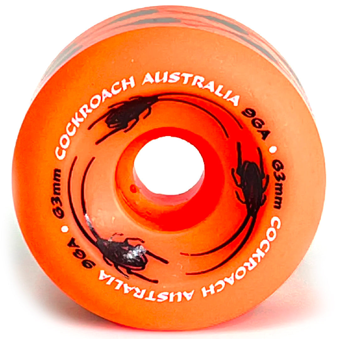 COCKROACH ORIGINAL ORANGE 63mm 96A SKATEBOARD WHEELS - Bow Shock Marketplace