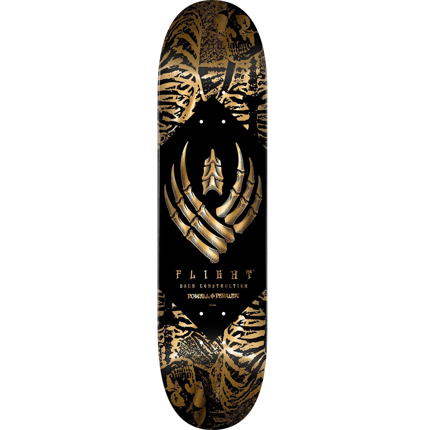 Powell Peralta Skeleton Flight Skateboard Deck - 8.63″ Gold Foil - Bow Shock Marketplace