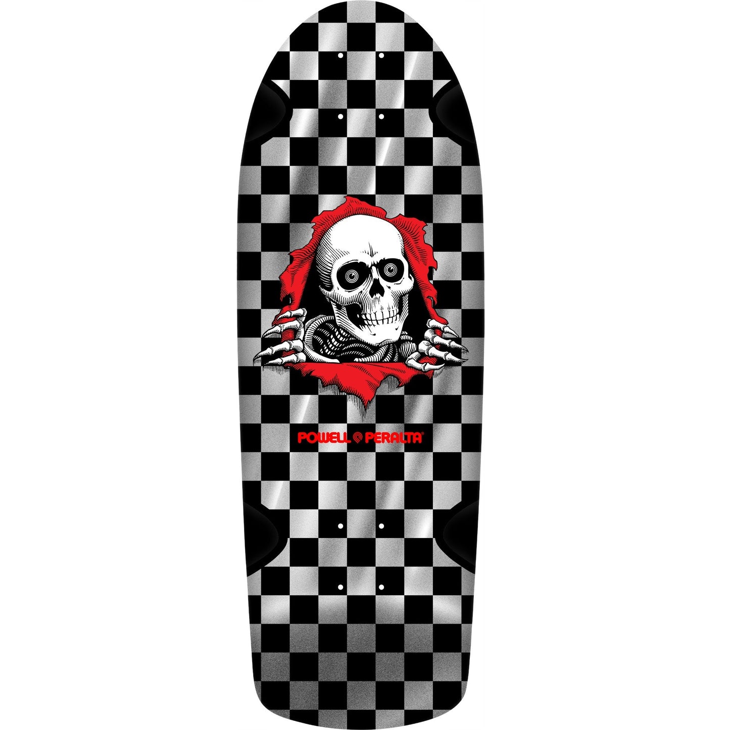 Powell Peralta OG Ripper Checker Reissue Deck - 10″ Silver Foil - Bow Shock Marketplace