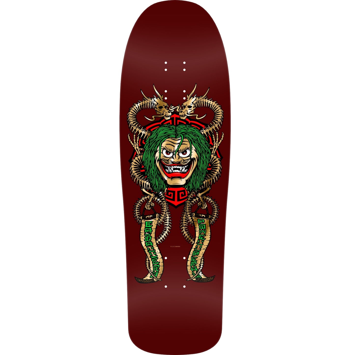 Powell Peralta Steve Caballero Mask Reissue Skateboard Deck - 9.75″ Burgundy/Gold Foil **PRE-ORDER** - Bow Shock Marketplace