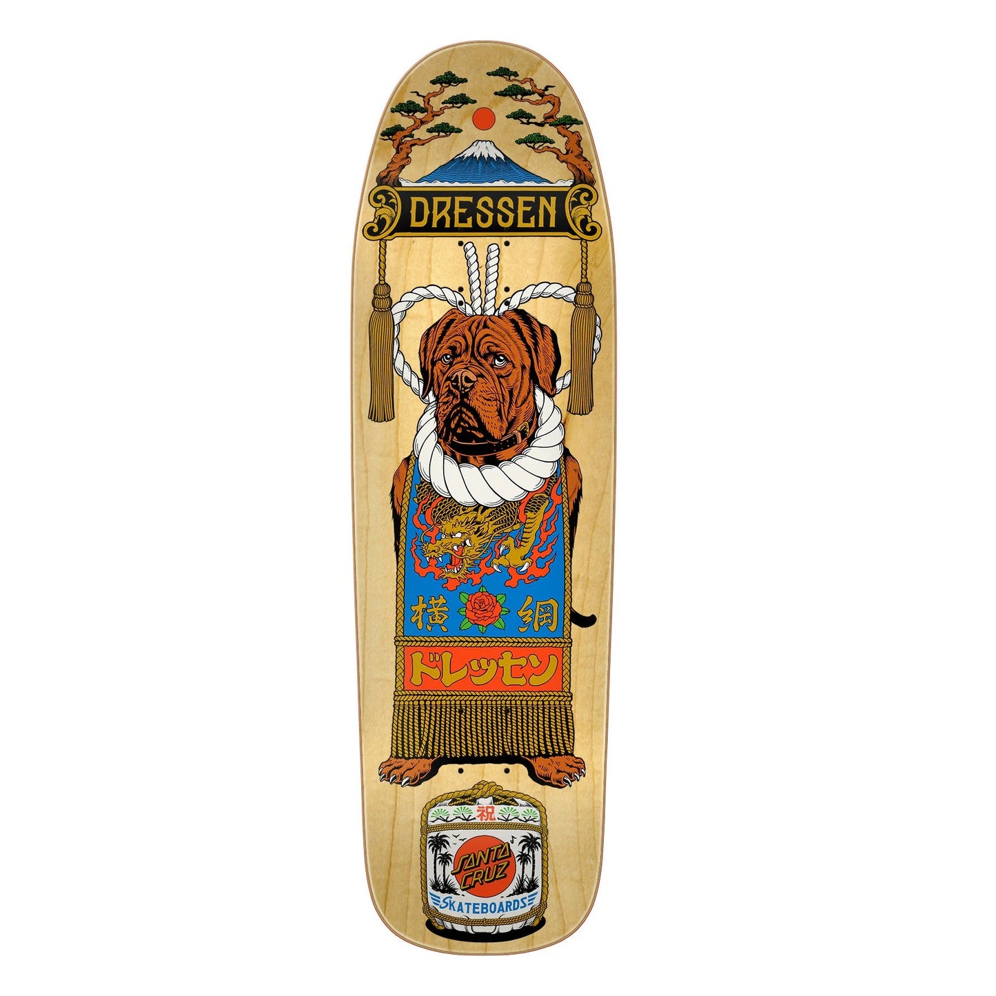 Santa Cruz Dressen Sumo Dog Shaped Skateboard Deck - 9.3″ - Bow Shock Marketplace