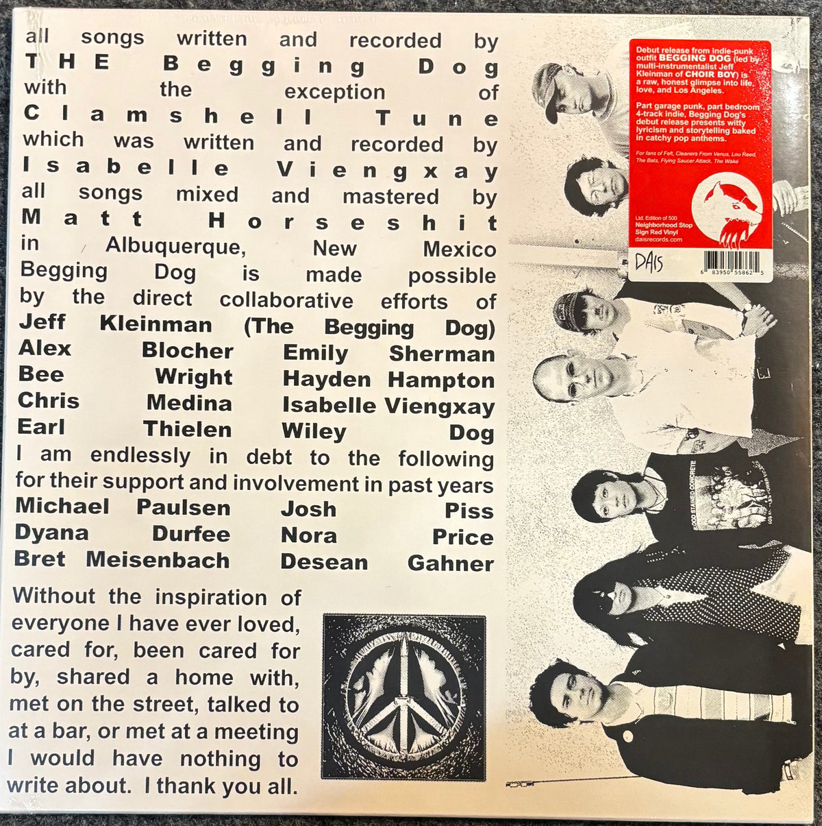 Begging Dog - Demo 1 (Red Color) Vinyl LP Record