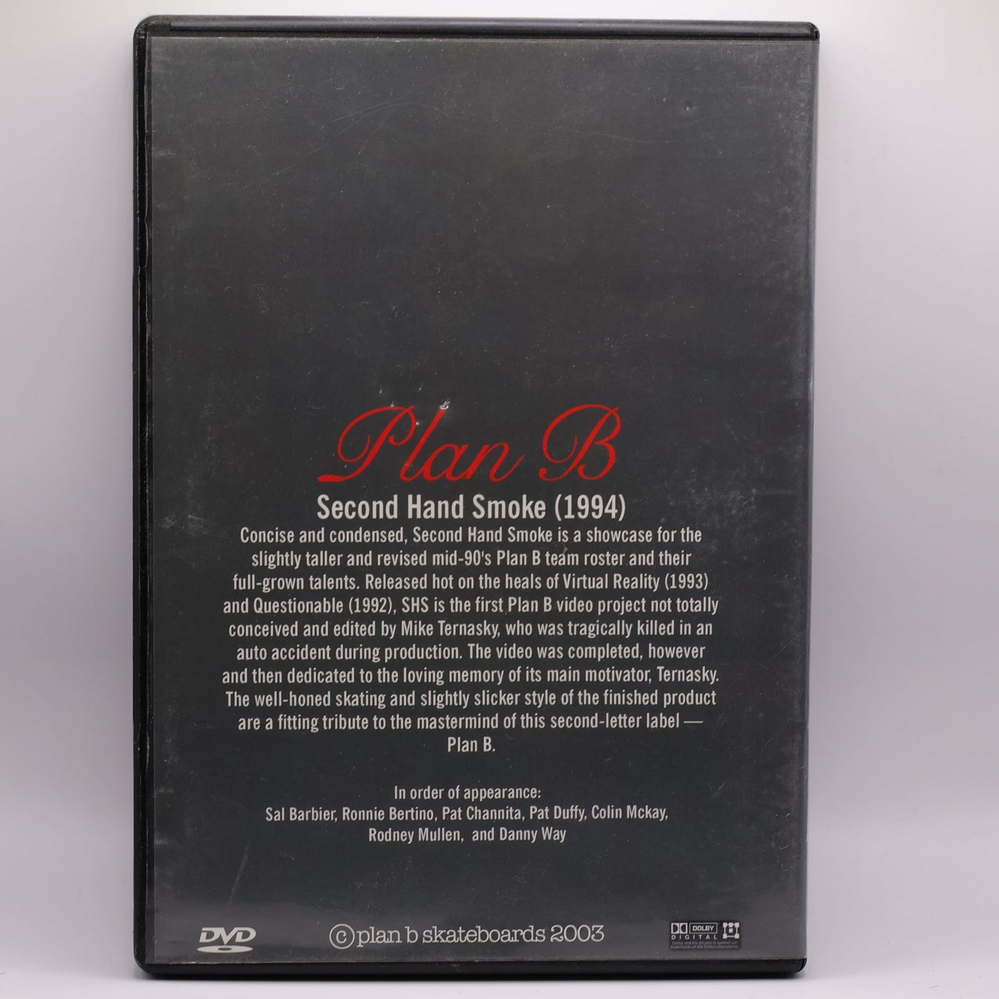 Plan B Second Hand Smoke DVD | Classic Skateboarding Video | Rare OOP