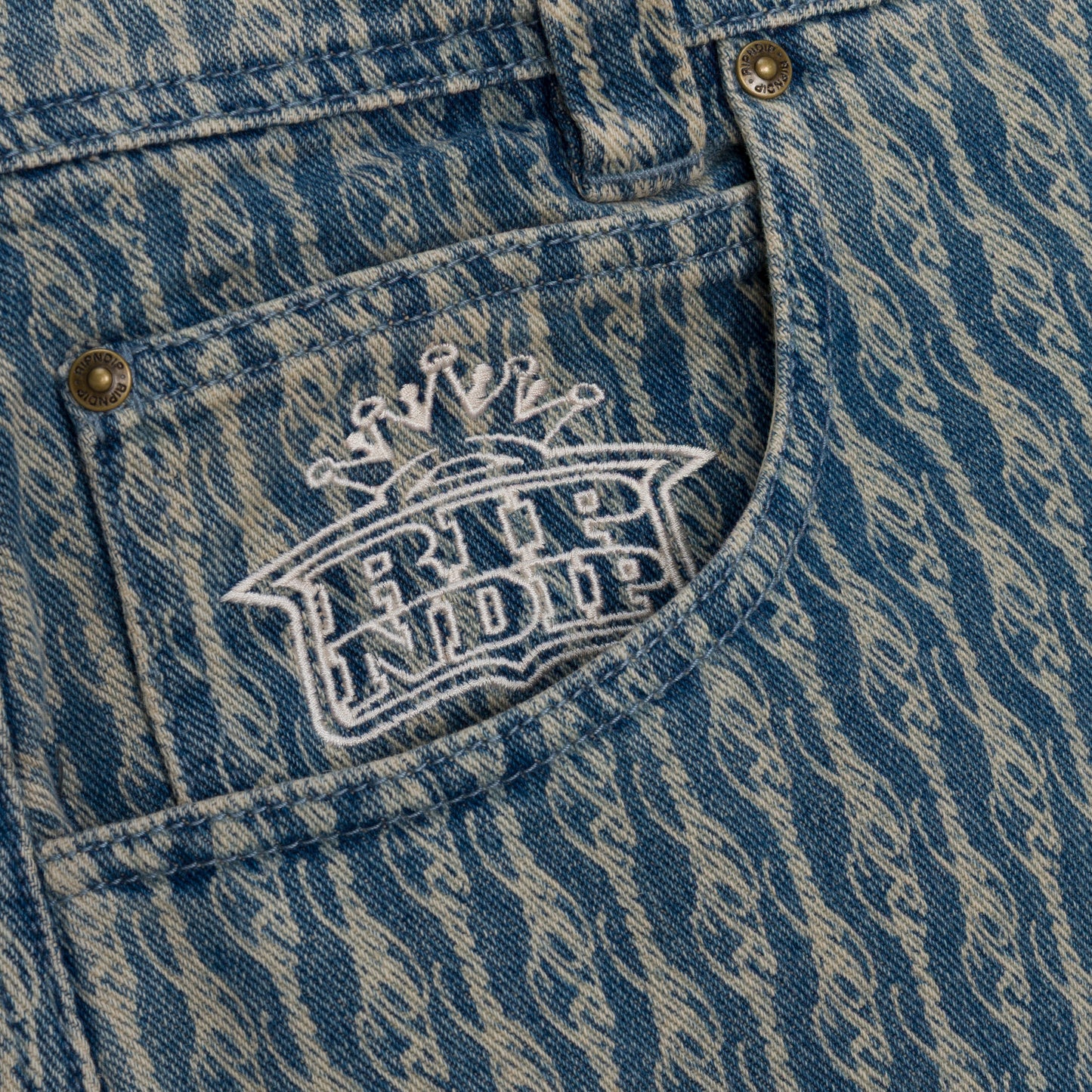 Western Roads Wide Fit Pants (Meidum Wash)