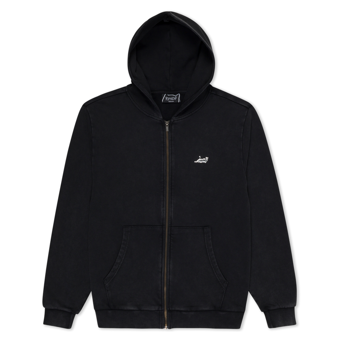 Castanza Zip Up Hoodie (Black Vintage Wash)