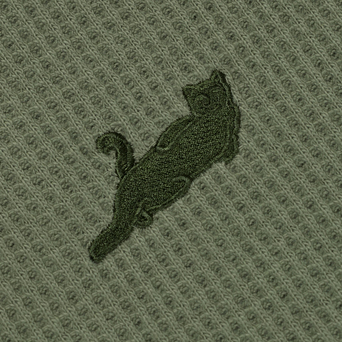 Castanza Waffle Knit Zip Up Hoodie (Olive)