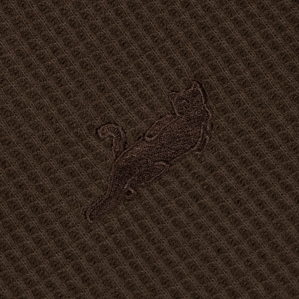 Castanza Waffle Knit Zip Up Hoodie (Brown)