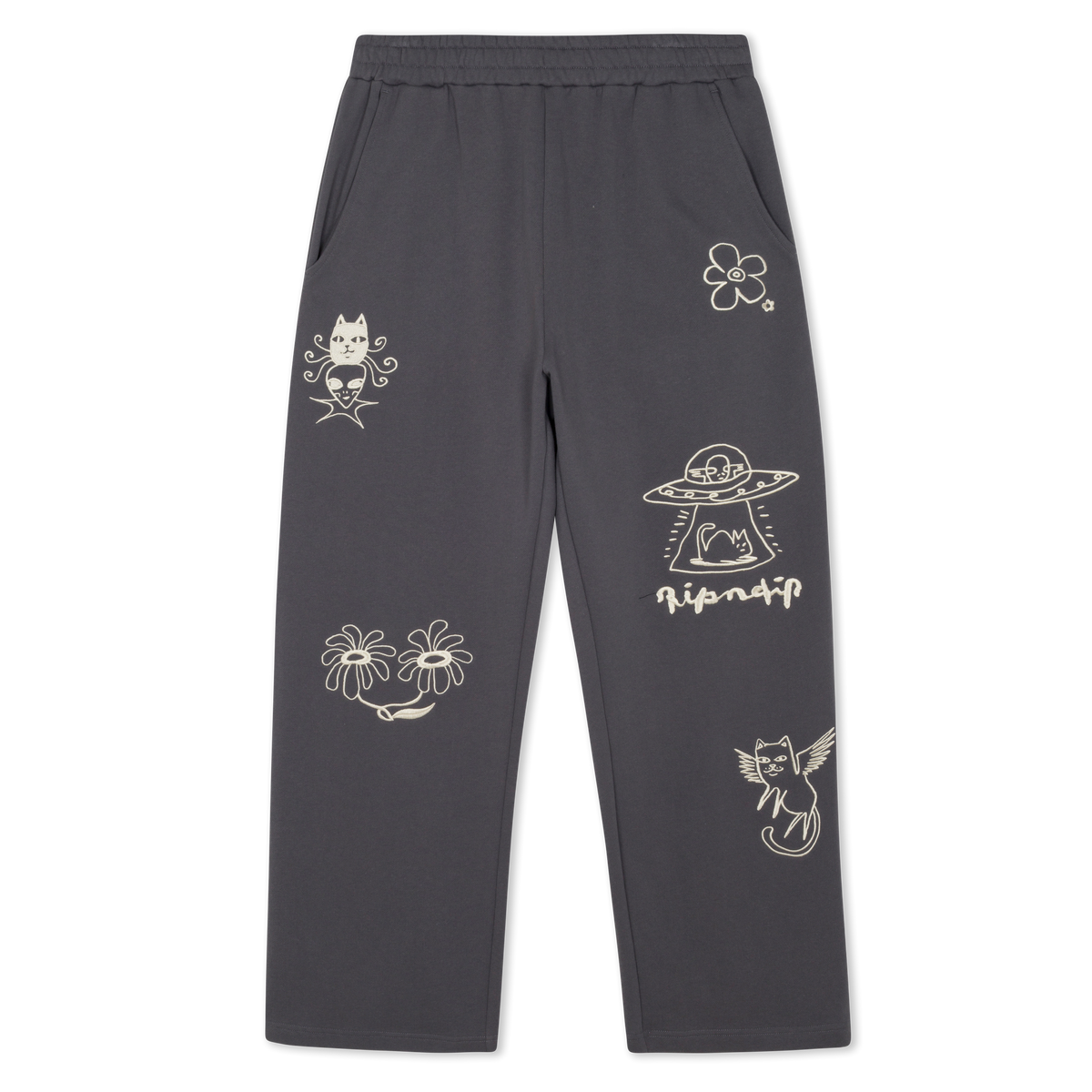 Blonded Straight Leg Sweatpants (Charcoal)