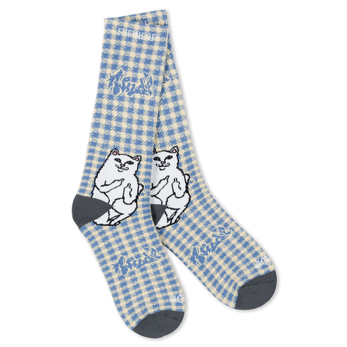 Lord Nermal Socks (Light Blue Checker)