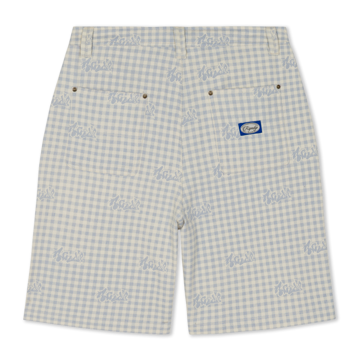 Hard In Da Paint Wide Fit Shorts (Light Blue Checker)