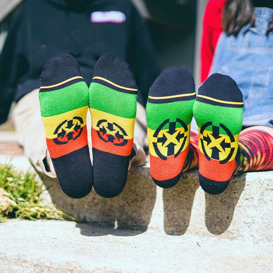 Rasta Tie Dye No Show Socks