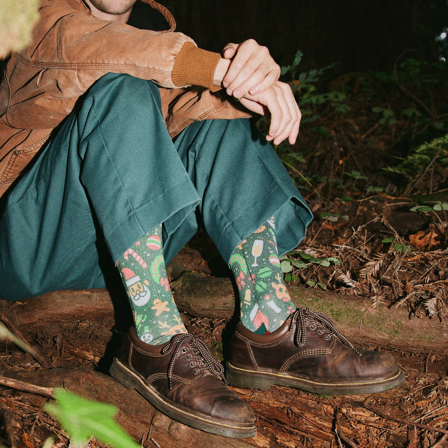 Merry Merry Green Holiday Socks