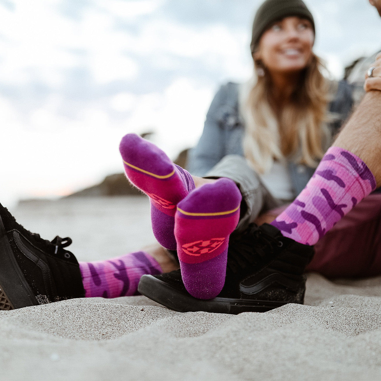 Pink Camo Crew Sock