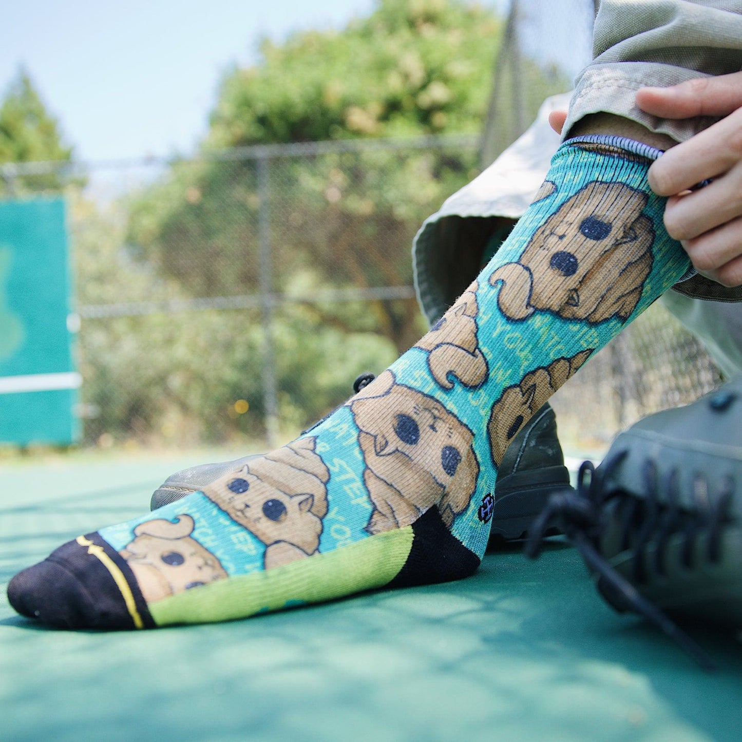 Poo Cat Crew Socks Art By Chump Magic