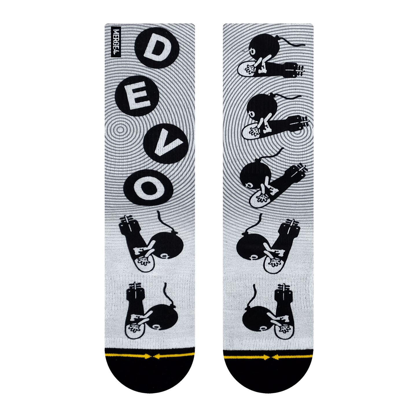DEVO Black, White and Red Crew Socks 3-Pack