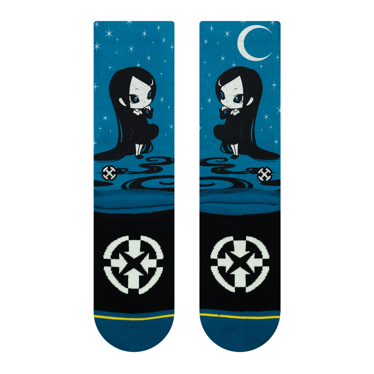 Ryo Taniguchi Girl of the Dark Night Crew Socks - Bow Shock Marketplace