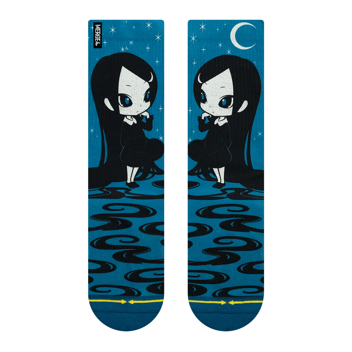 Ryo Taniguchi Girl of the Dark Night Crew Socks - Bow Shock Marketplace