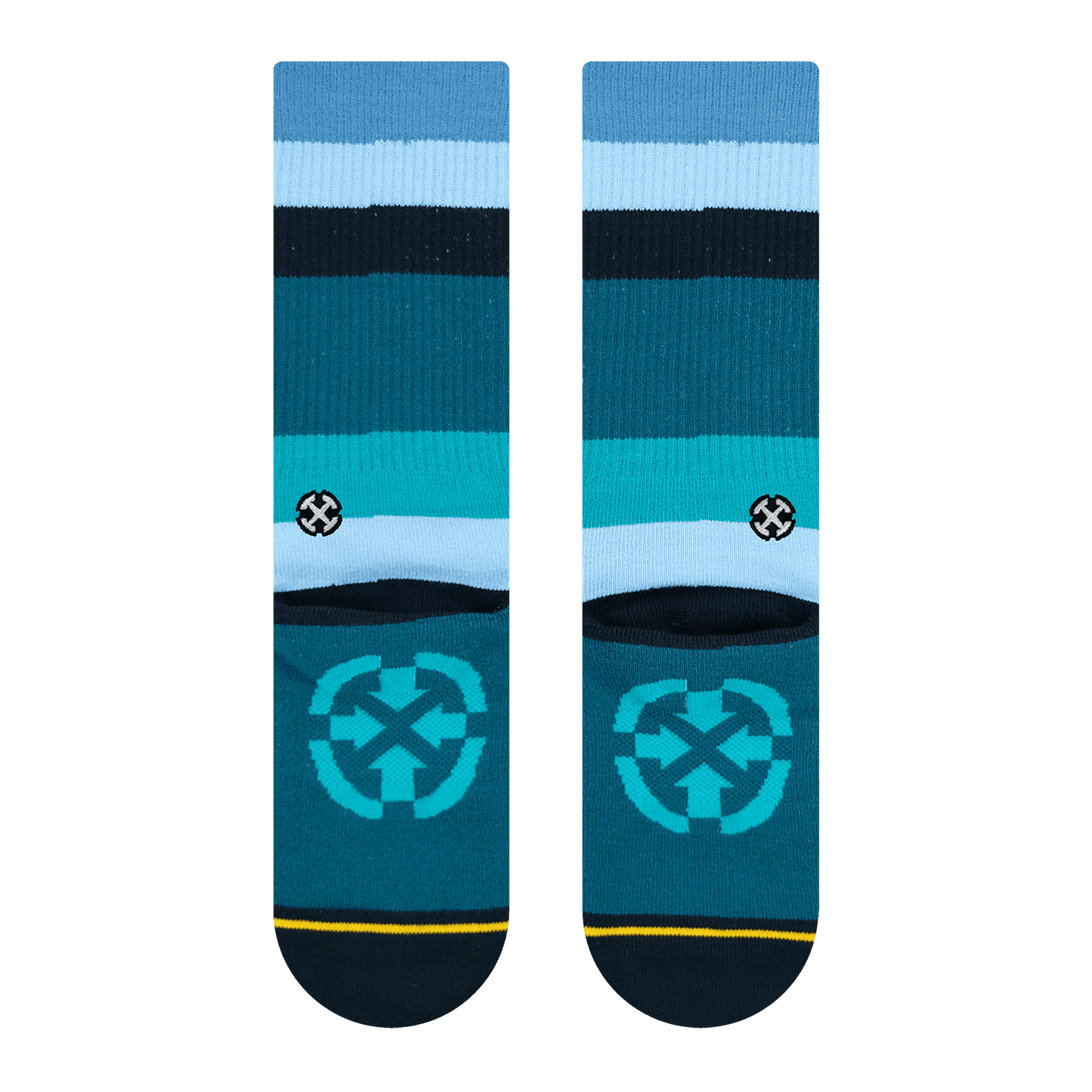 Ocean Bamboo Stripes Crew Sock With Art By Spidey De Montrond