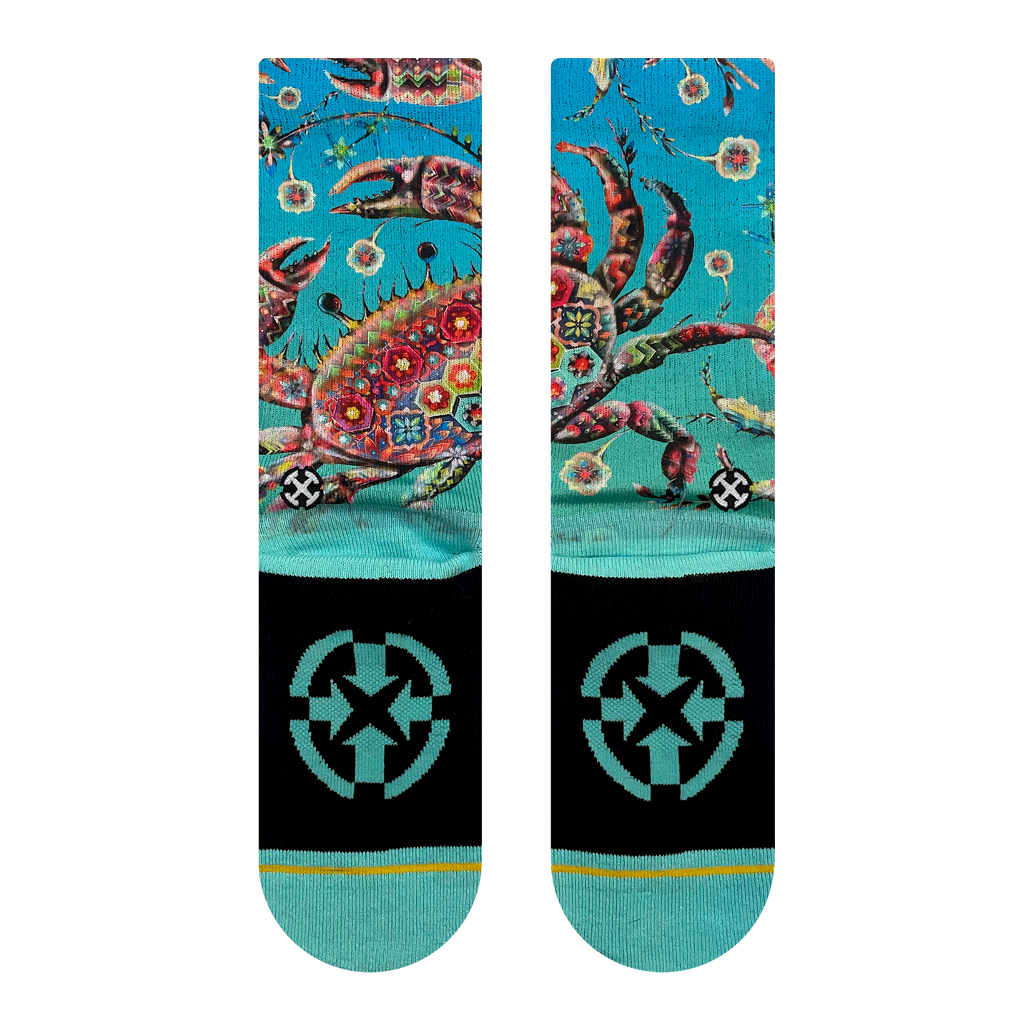 Barrio Crab Crew Socks with Art by Max Ehrman