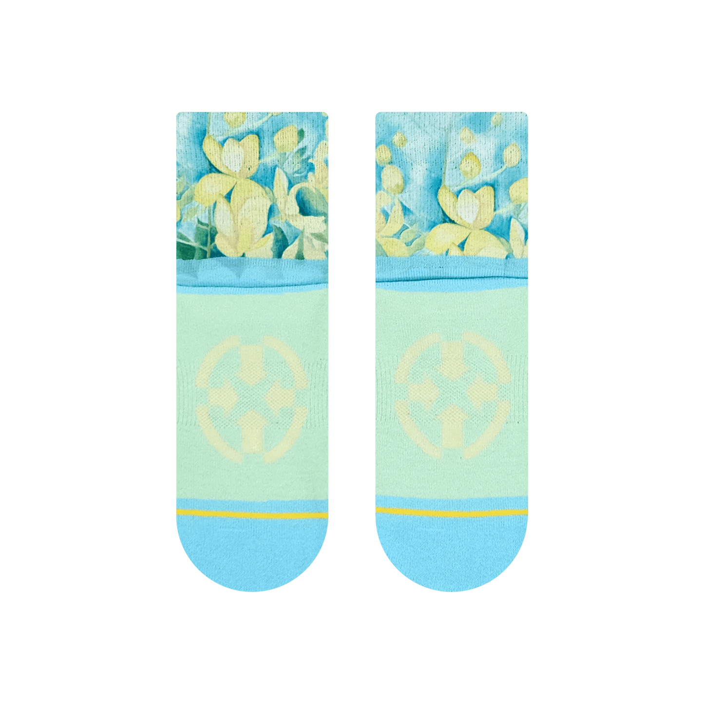 Cassia Flowers Quarter Crew Socks With Art By Maia Negre