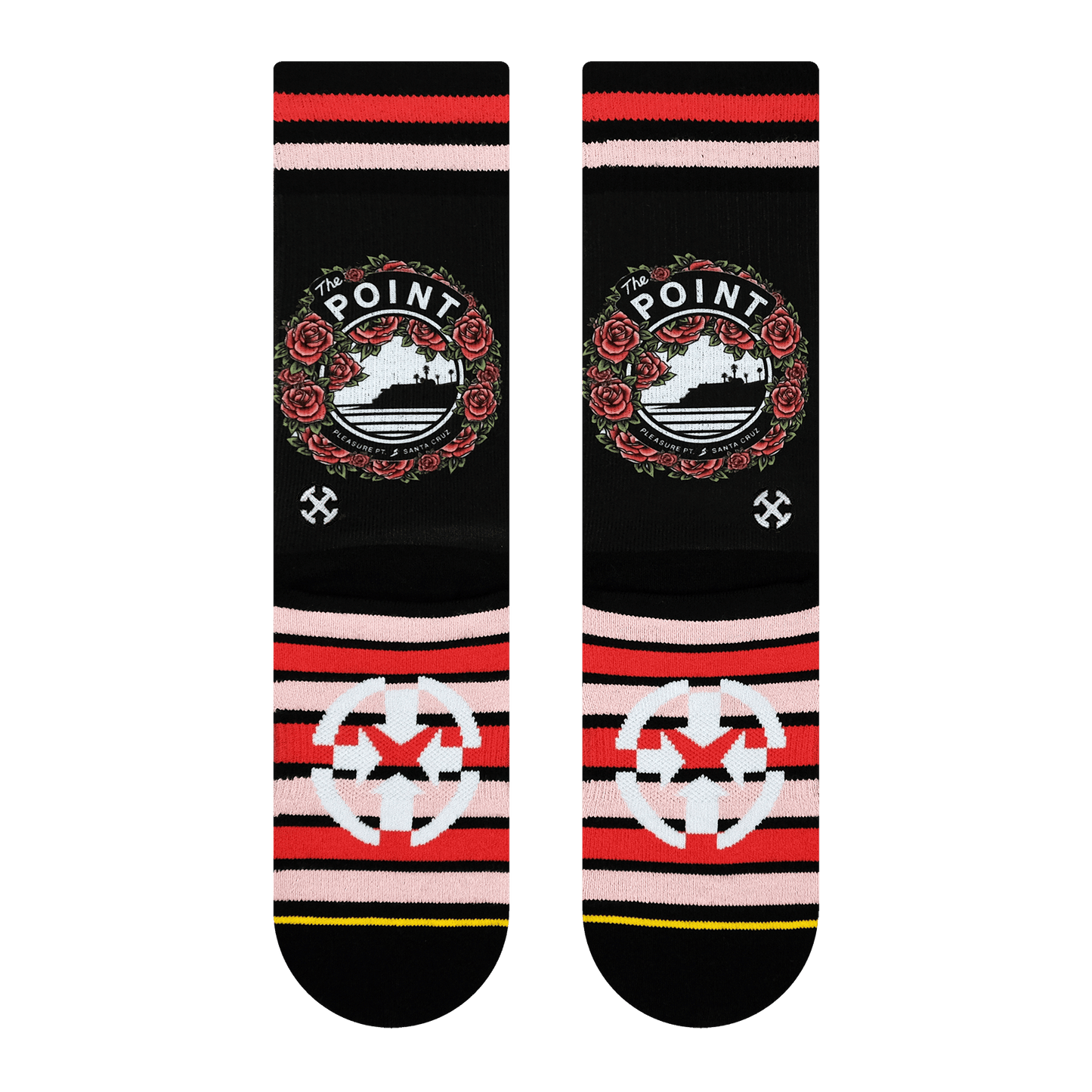 Slidertown The Point Red Roses Crew Socks