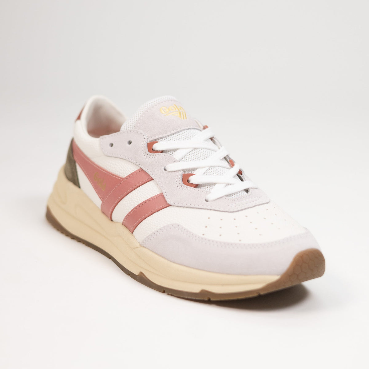 Gola Classics Women's Saturn Sneakers - White/Coral Pink/Khaki