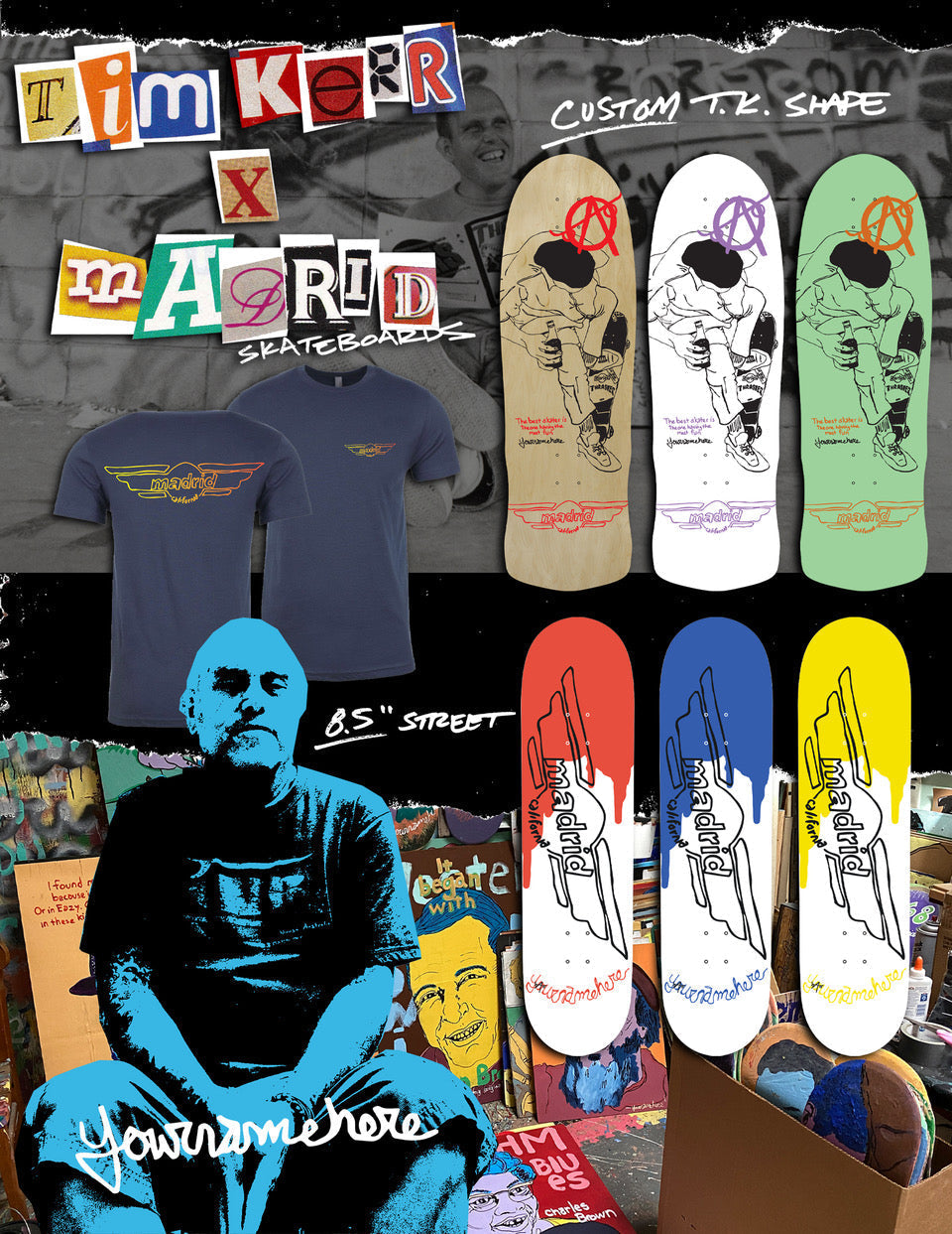 Madrid x Tim Kerr OS Shape LTD of 250 Skateboard Deck - Bow Shock Marketplace