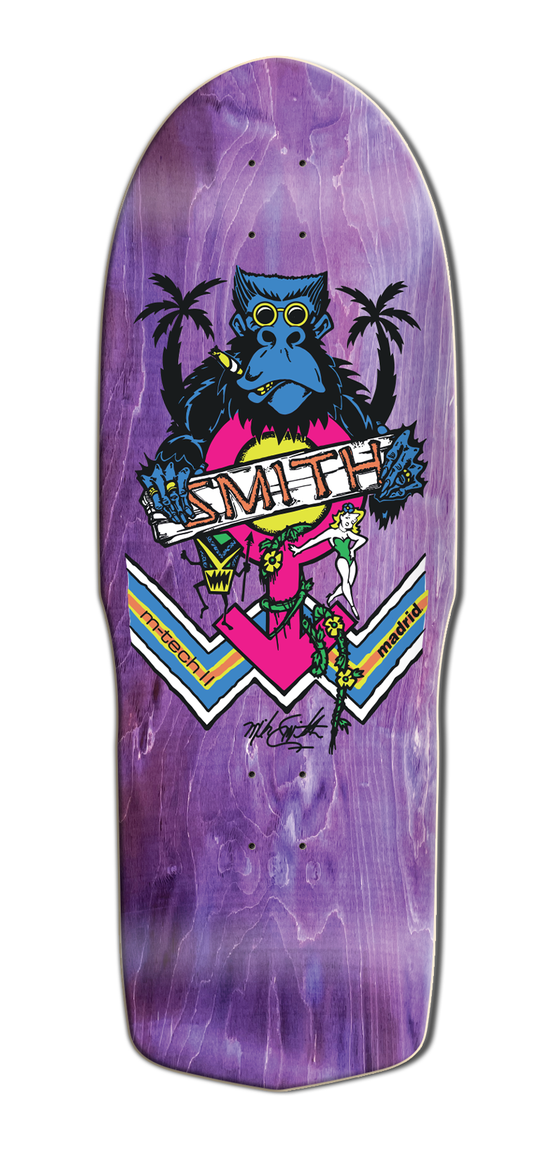 Madrid Mike Smith Ape Purple Stain Ultra LTD 10" Skateboard Deck - Bow Shock Marketplace