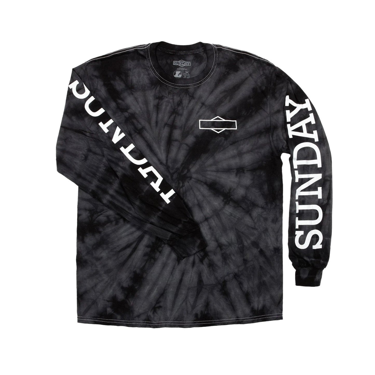 Sunday Rockwell Box Long Sleeve Tee - Tie-Dye Black - Bow Shock Marketplace