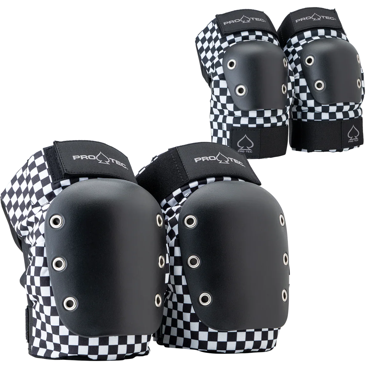ProTec Street Knee & Elbow Open Back Checker Pad Set