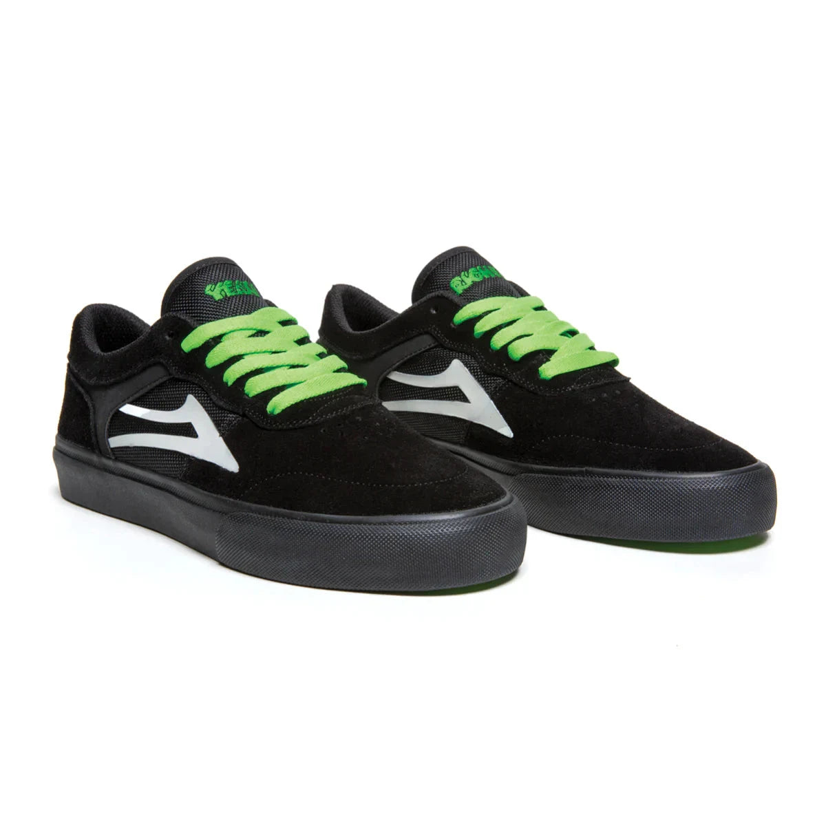 Lakai Shoes Staple SMU - Black/UV Green Suede