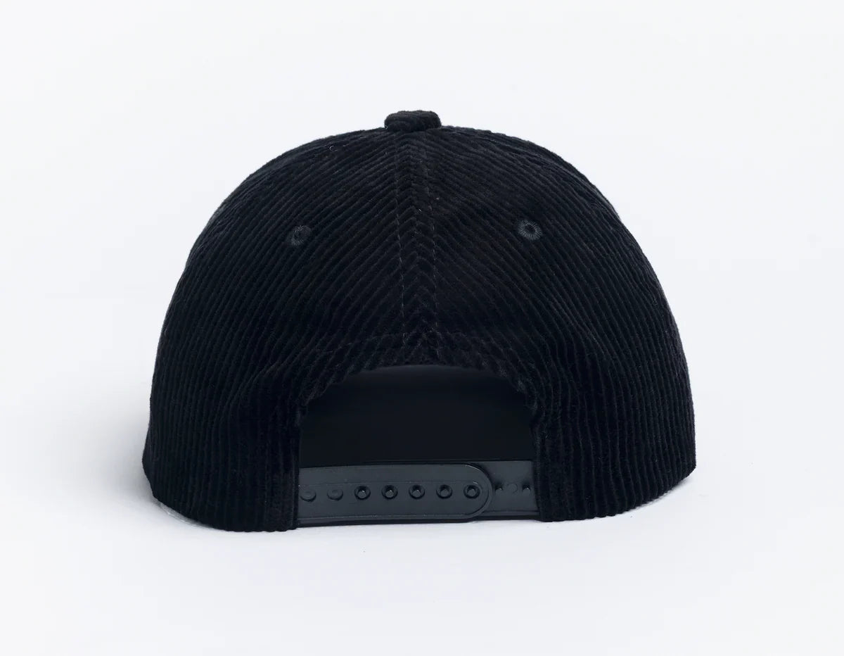 Autumn Cord 5 Panel Mesh Black Hat