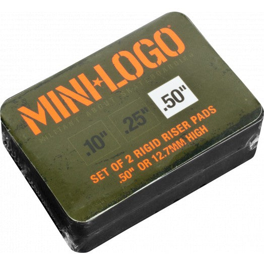 Mini Logo Rigid Riser Pads 1/2" - Black (Set of 2) - Bow Shock Marketplace