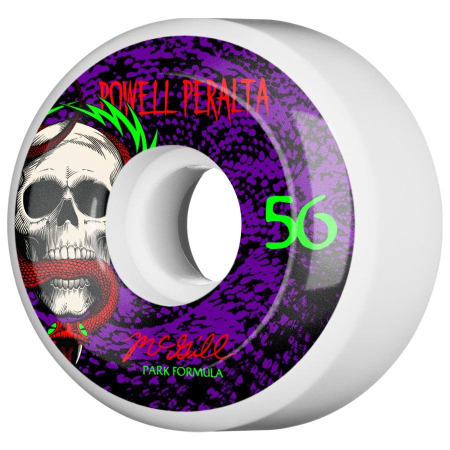 Powell Peralta Wheels McGill Skull and Snake 56mm 104a - White (Set of 4) - Bow Shock Marketplace