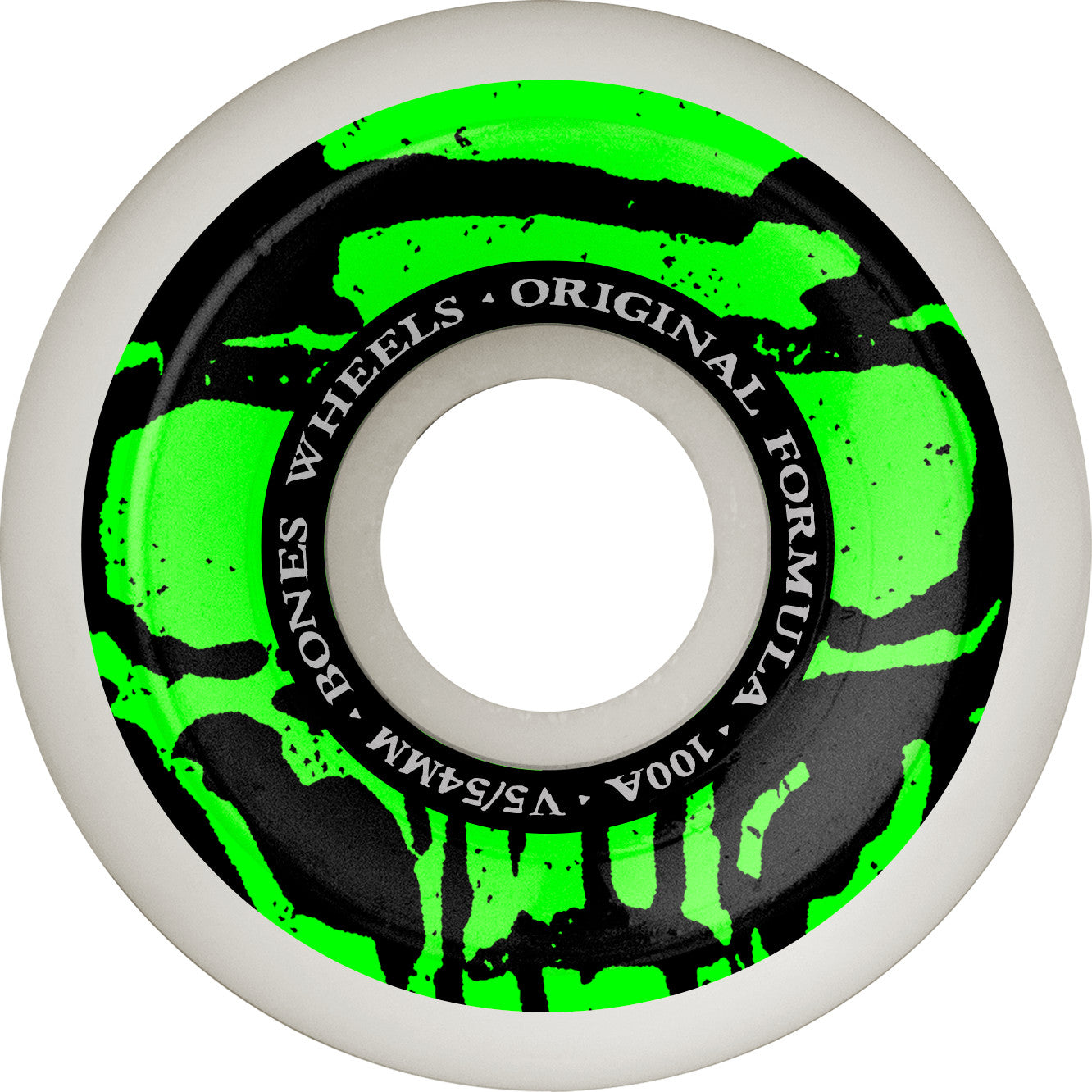 Bones OG Formula Mummy Skulls V5 Sidecut 54mm 100a Wheels - White (Set of 4)