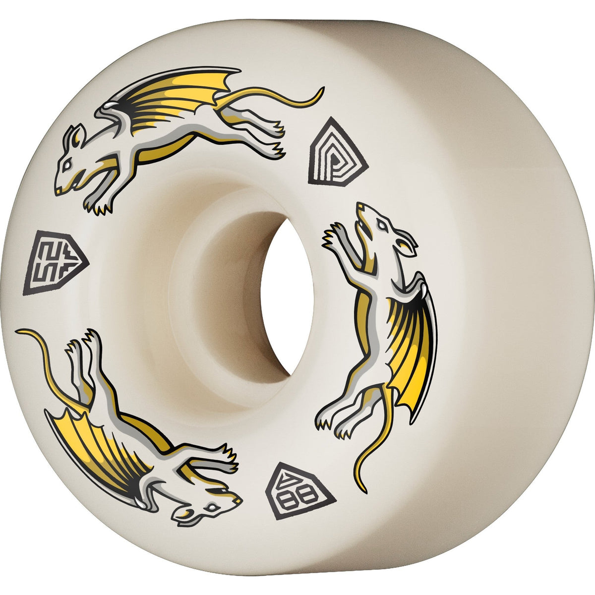 Powell Peralta Dragon Formula Nano Rats Wheels 52x34mm 88A - Off White (Set of 4)