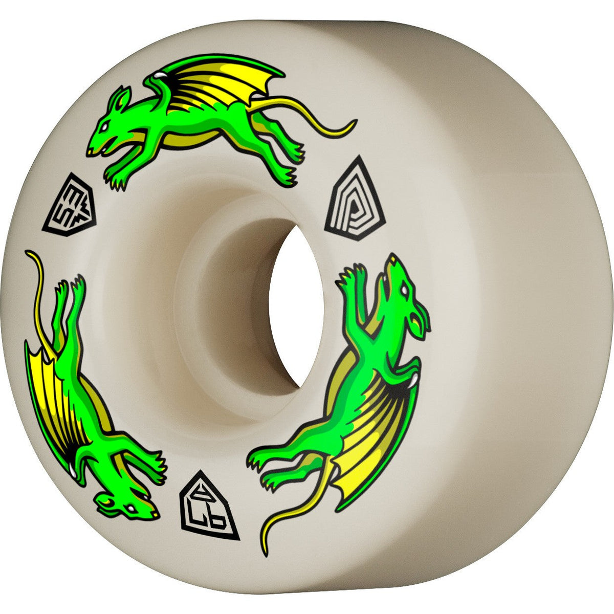 Powell Peralta Dragon Formula Nano Rats Wheels 53x34mm 97A - Off White (Set of 4)