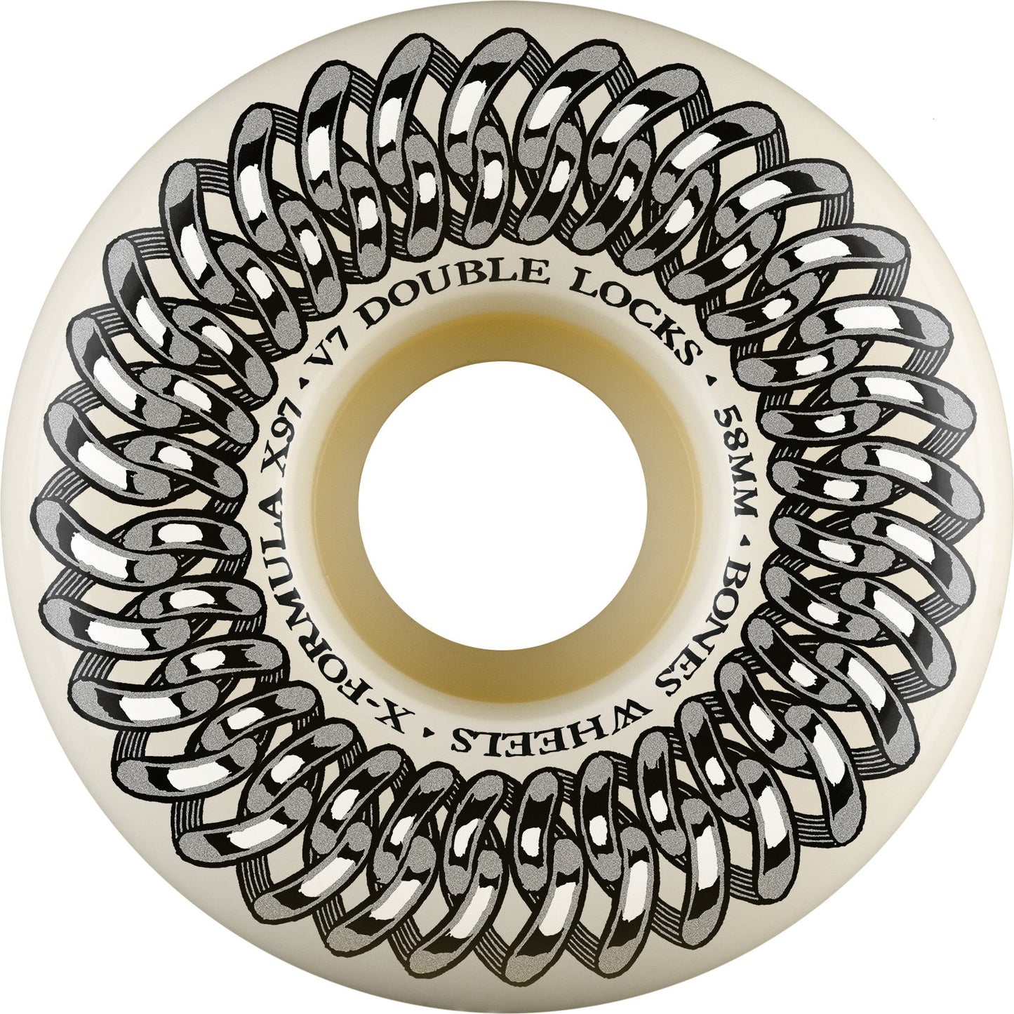 Bones X-Formula Double Lock V7 Sidecut 58mm 97a Wheels - White (Set of 4) - Bow Shock Marketplace