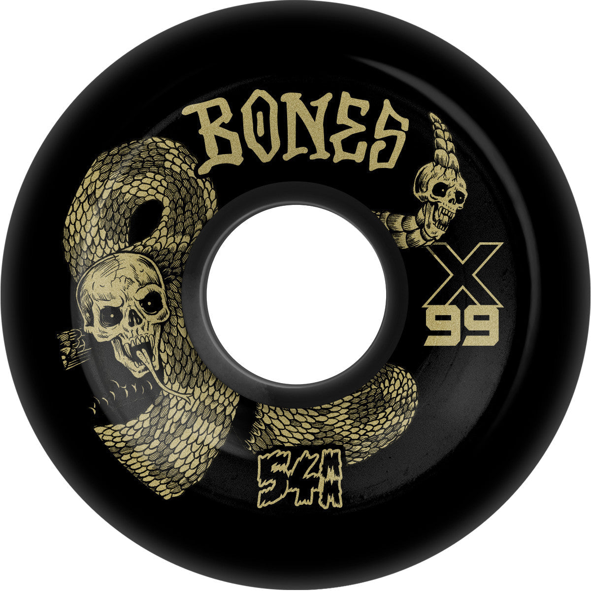 Bones X-Formula Death Venom V6 Wide-Cut 54mm 99a Wheels - Black (Set of 4)