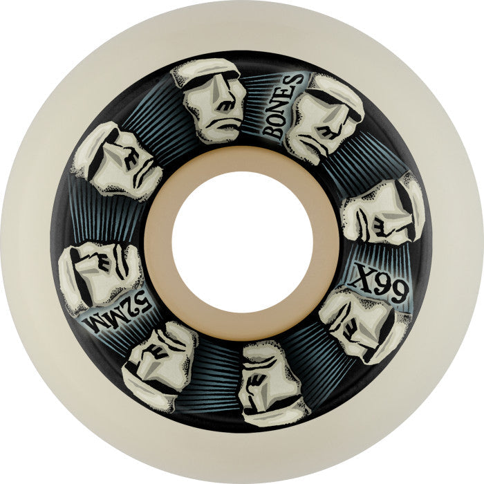 Bones X-Formula X-Ninety-Nine Head Rush V5 Sidecut 52mm 99a Wheels - White (Set of 4)