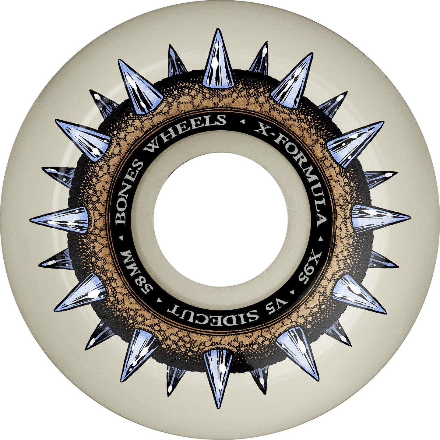 Bones X-Formula Street Cleats V5 Sidecut 58mm 95a Wheels - White (Set of 4)