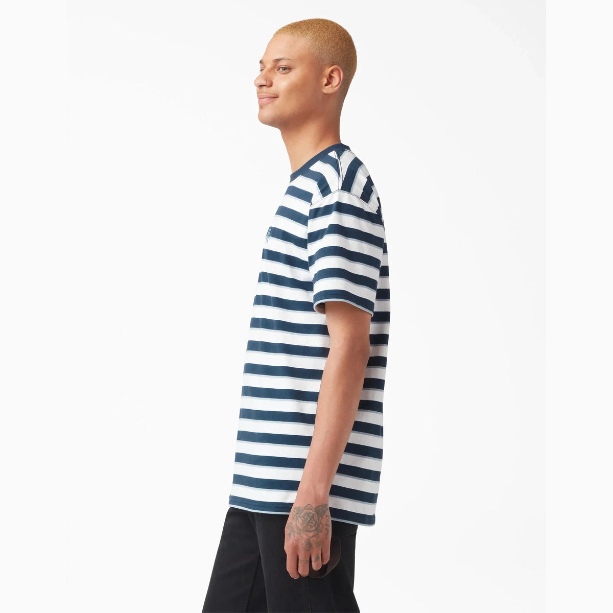Dickies Vincent Alvarez Striped T-Shirt - Airforce Blue Stripe
