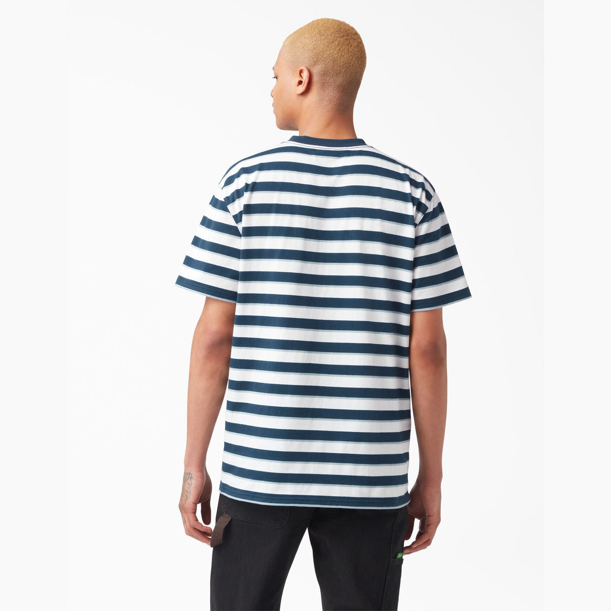 Dickies Vincent Alvarez Striped T-Shirt - Airforce Blue Stripe